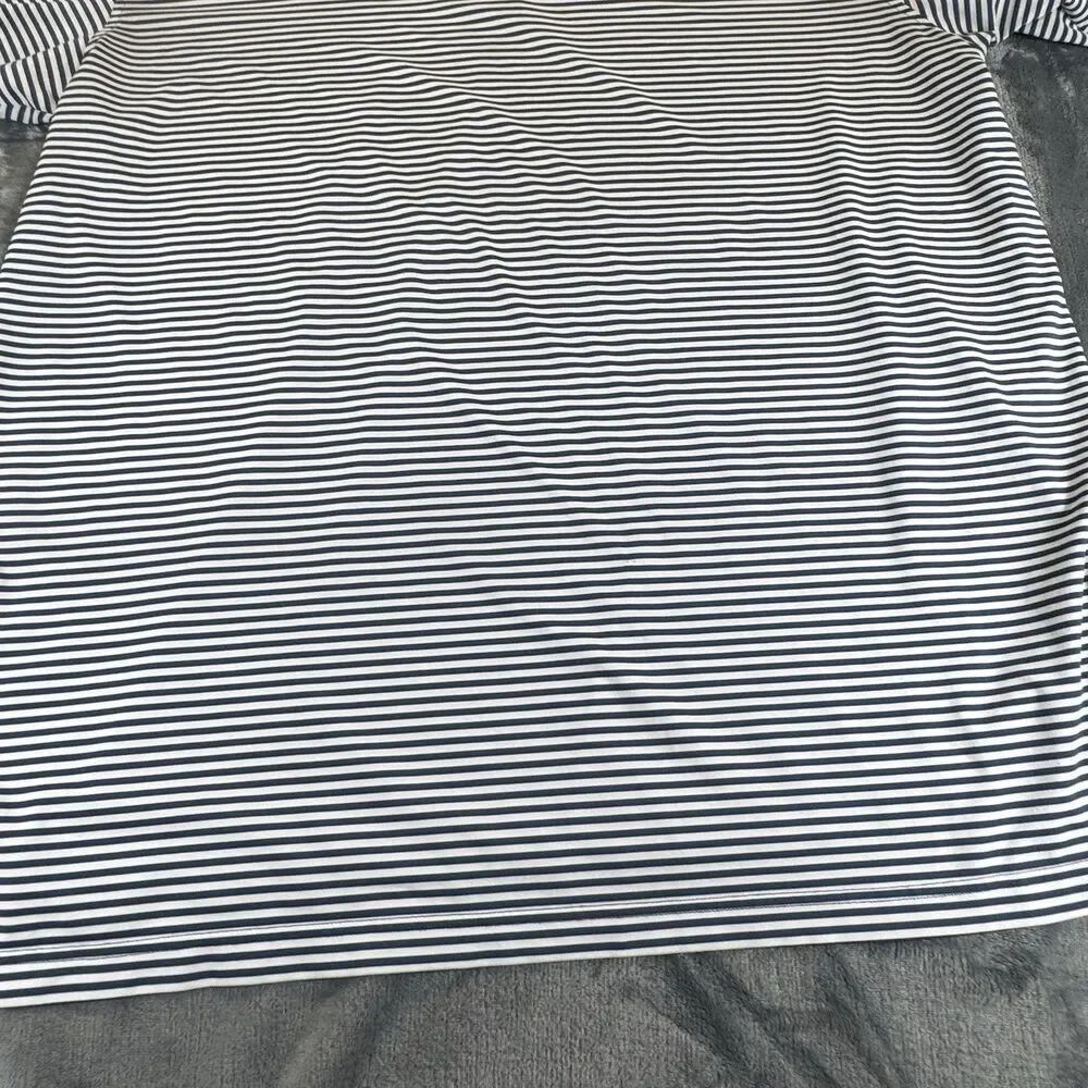 Peter Millar Sz XXL Summer Comfort Polo Men Blue Stripe Peachtree Golf Club PGC
